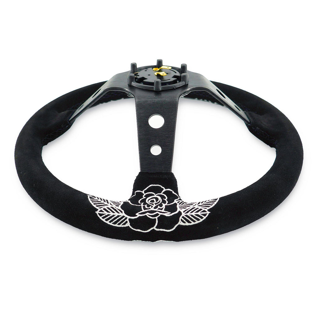 BW Rose 350MM Steering Wheel + Hub Adapter Kit For Subaru Impreza WRX