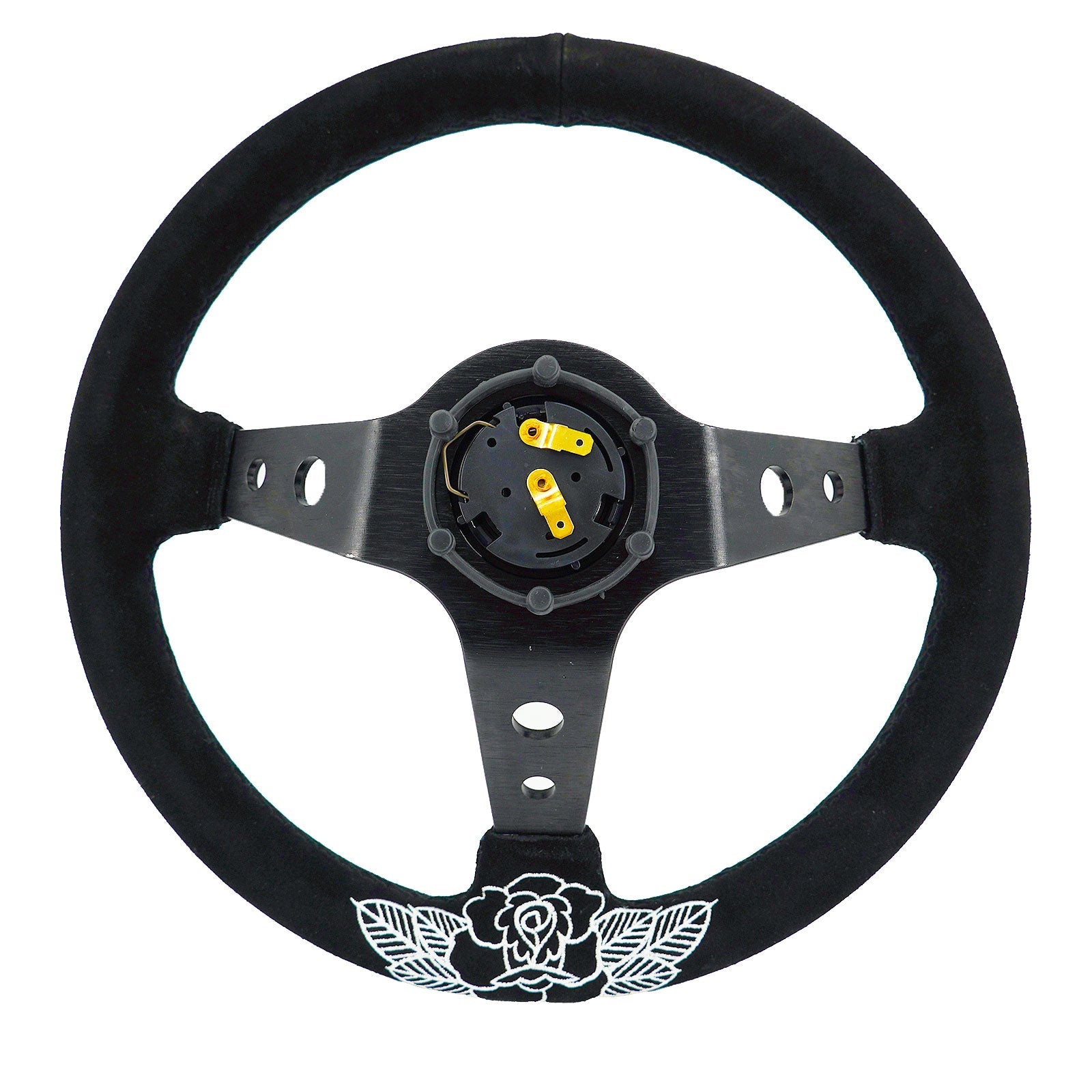 BW Rose Deep Dish Steering Wheel + Short Hub Adapter Kit For Honda Acura