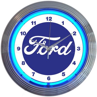 FORD SCRIPT LOGO NEON CLOCK