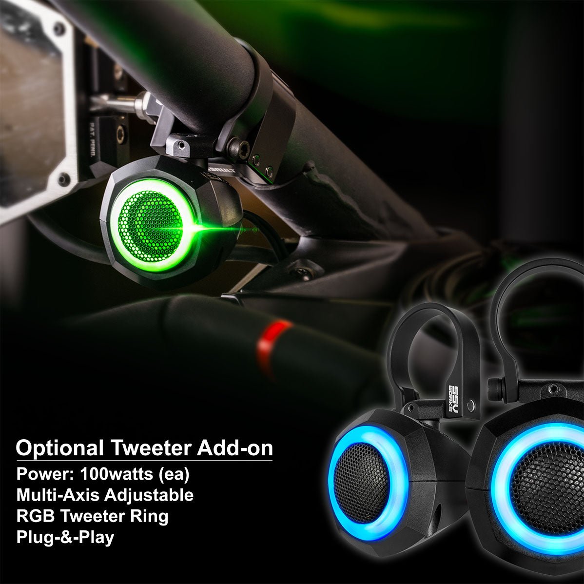 SSV Works V-Spec 3-Speaker Plug-&-Play Kit for 2014-2023 Polaris RZR with Ride Command