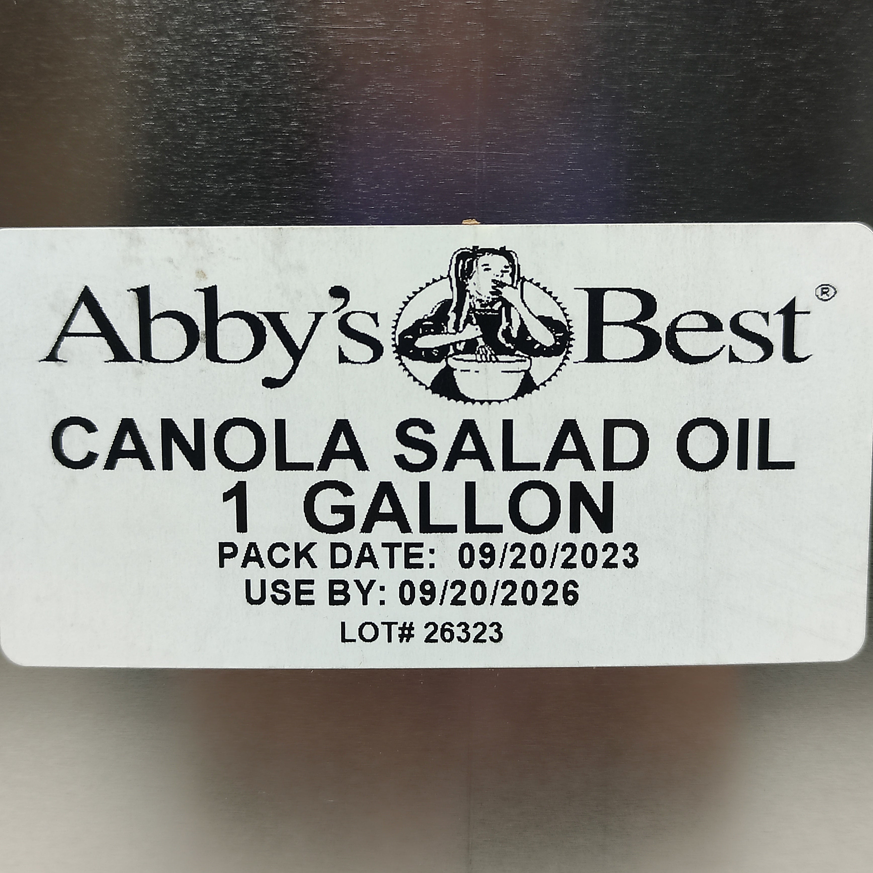 ABBY'S BEST BAKERY (6 PACK) 1 Gallon each) Canola Salad Oil 04/27