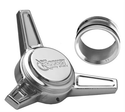 PAIR OF POLISHED SPINNER CAPS