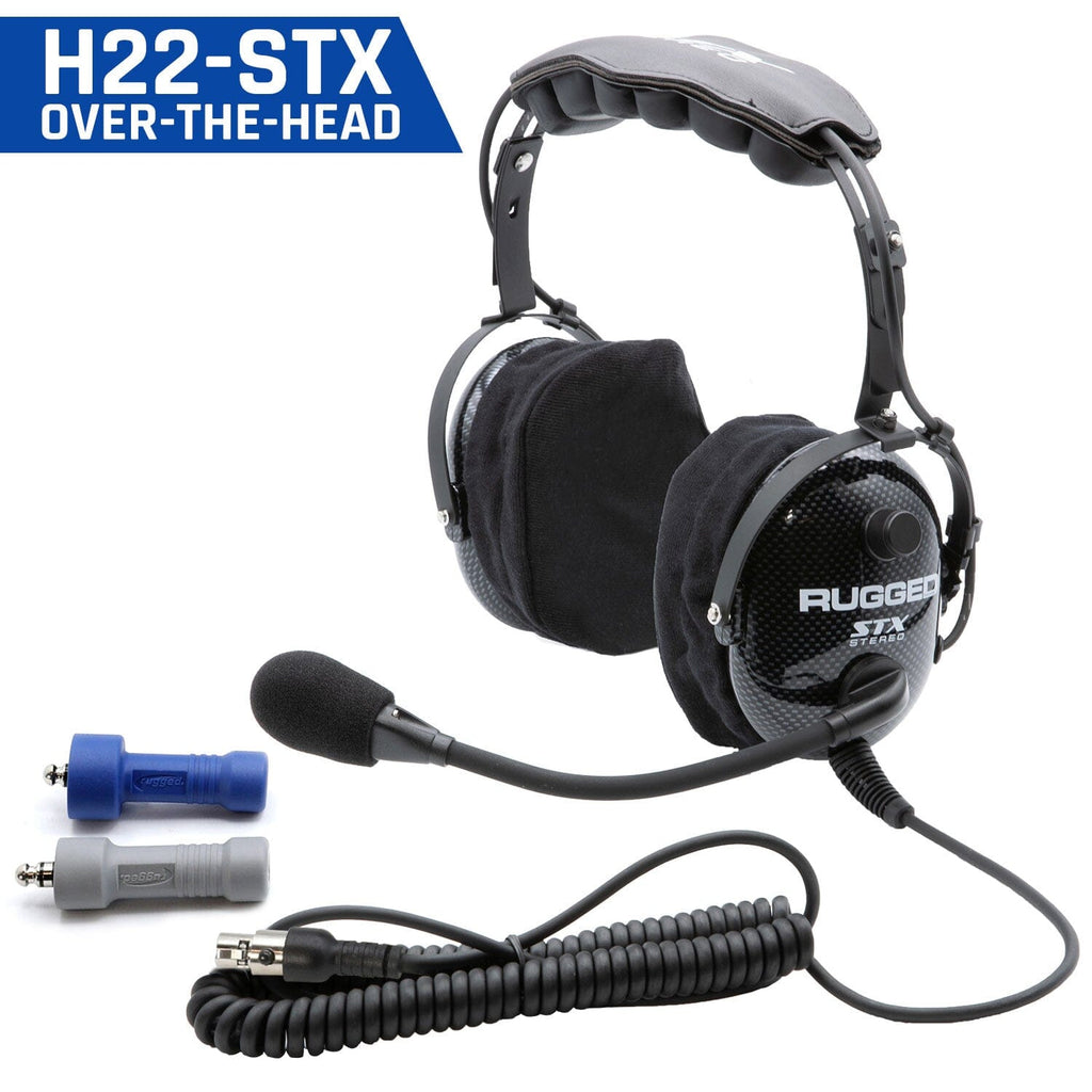 Rugged Radios ULTIMATE HEADSET for STEREO and OFFROAD Intercoms - Over The Head or Behind The Head