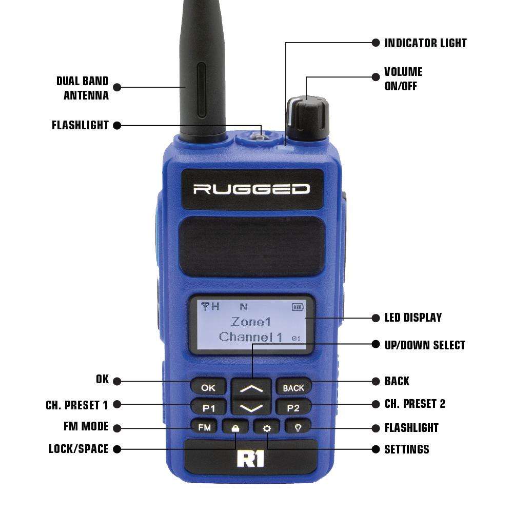 Rugged Radios Radio Kit - R1 Business Band Digital Analog Handheld