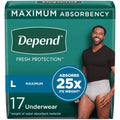 Depend Maximum Absorbency Underwear for Men Large (17 Count)