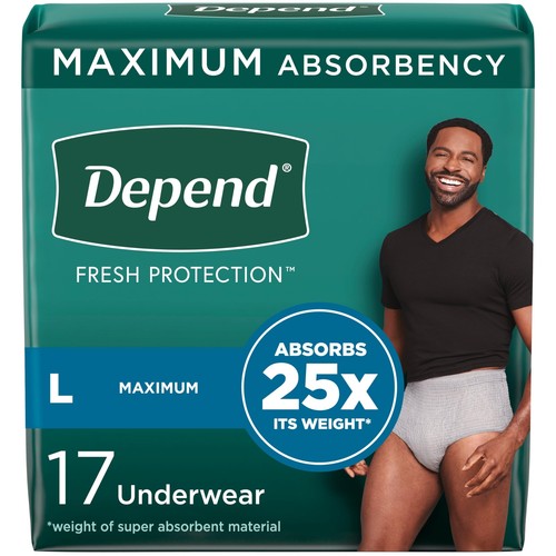 Depend Maximum Absorbency Underwear for Men Large (17 Count)