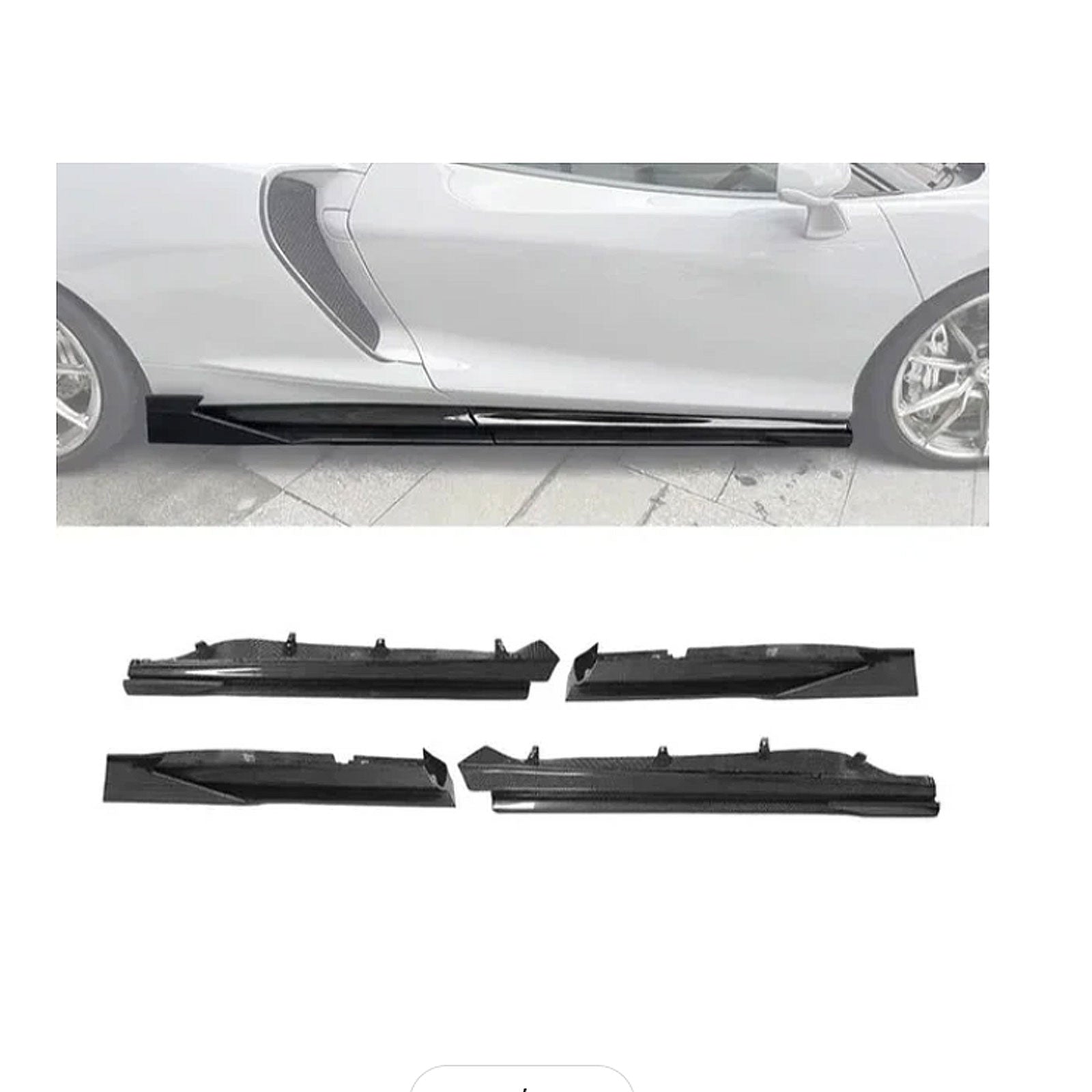 MWD Style Carbon Fiber Side Skirt Extension for McLaren GT