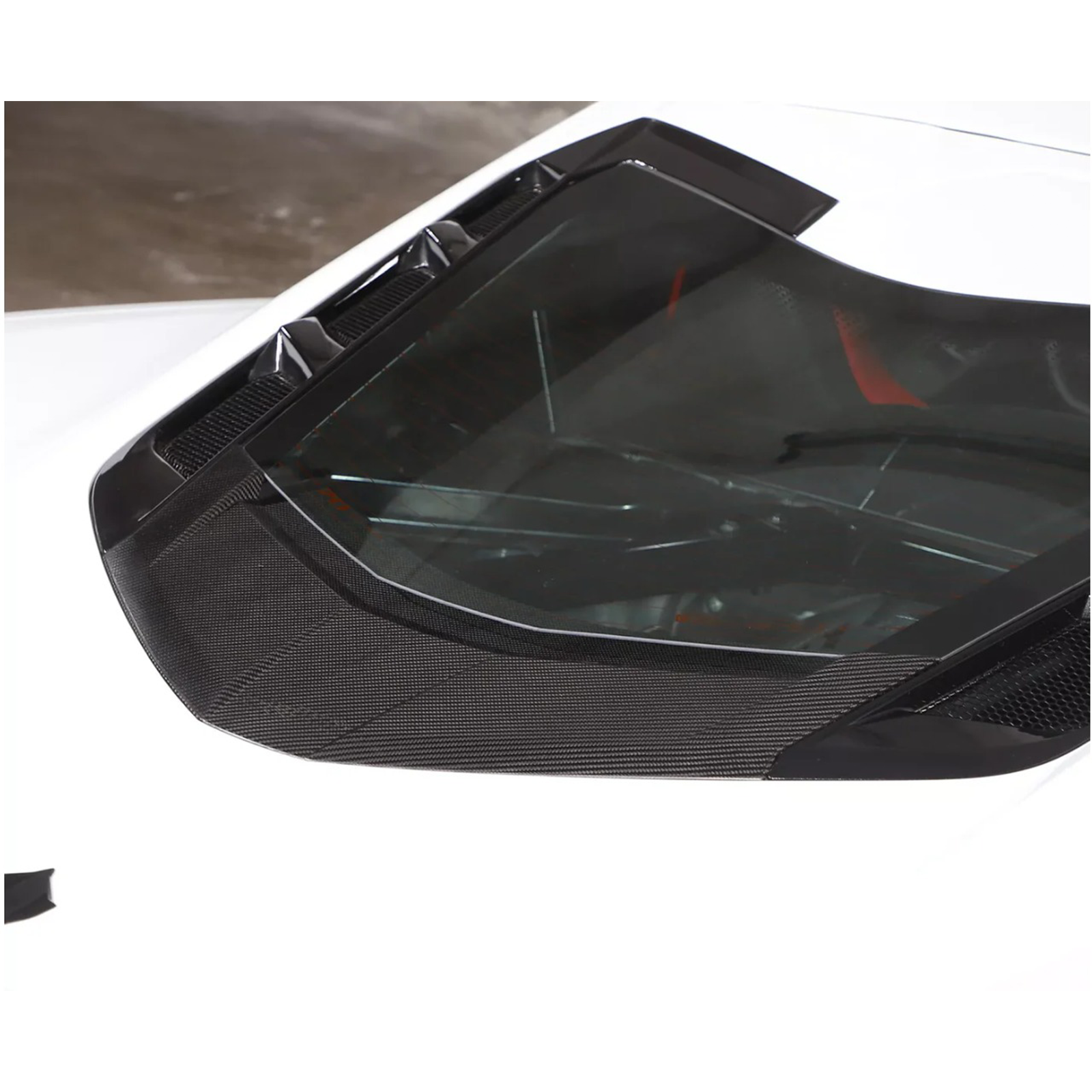 Carbon Fiber Rear Window Trim Cover Set for Chevrolet Corvette C8 Coupe