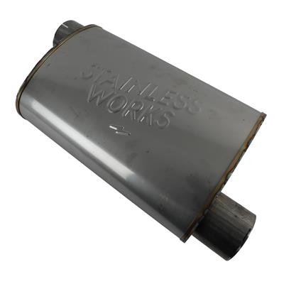 MUFFLER SS OVAL 3IN OFFSET