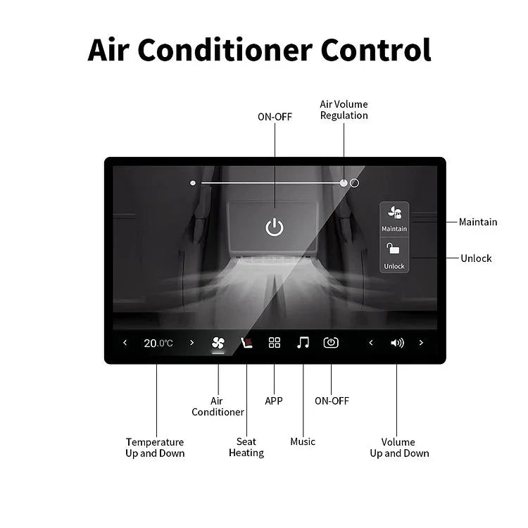 TESERY 7 Inch Rear Entertainment & Climate Control Screen for Model Y / 3
