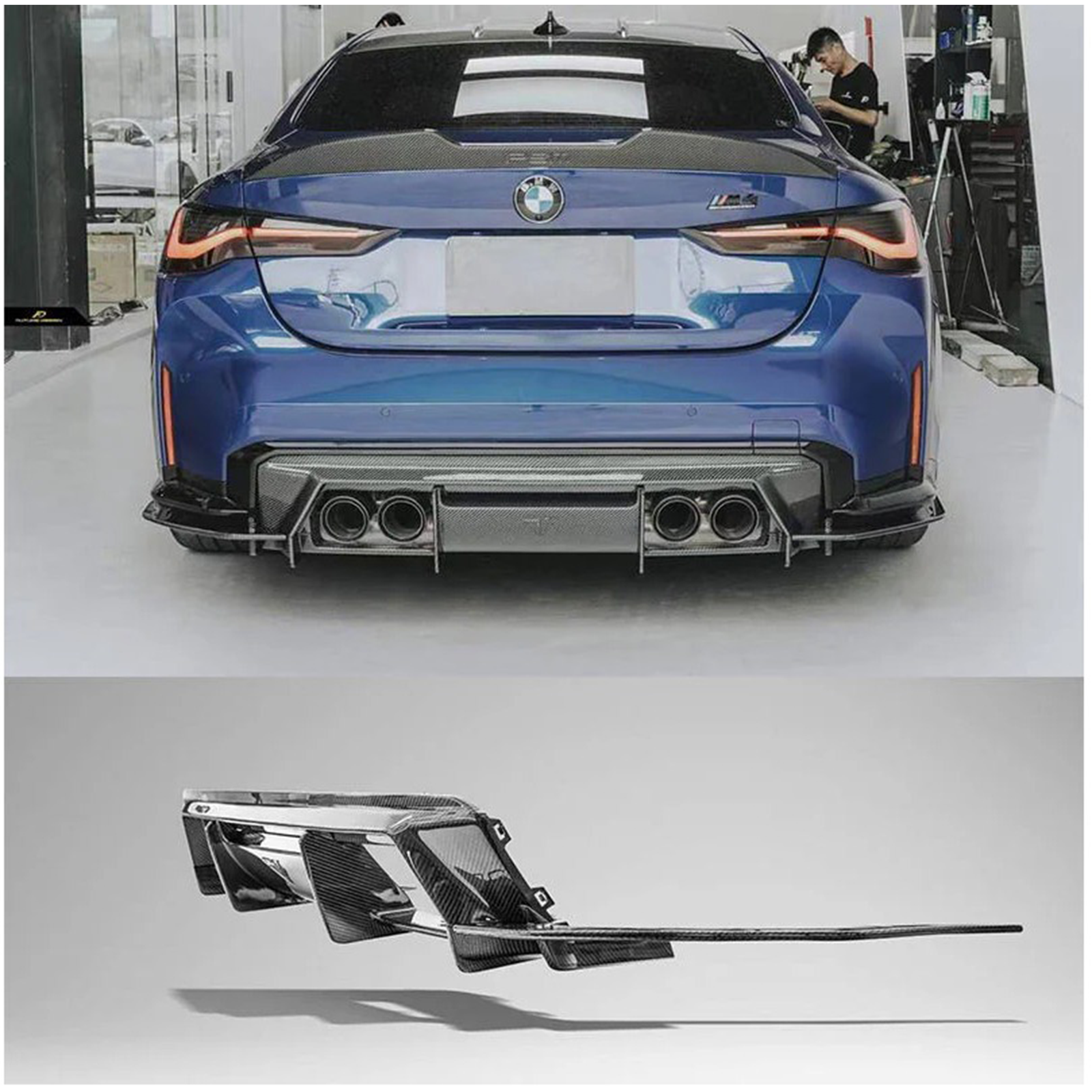 Prepreg Carbon Fiber FD Style Rear Diffuser for BMW G80 M3 G82 M4