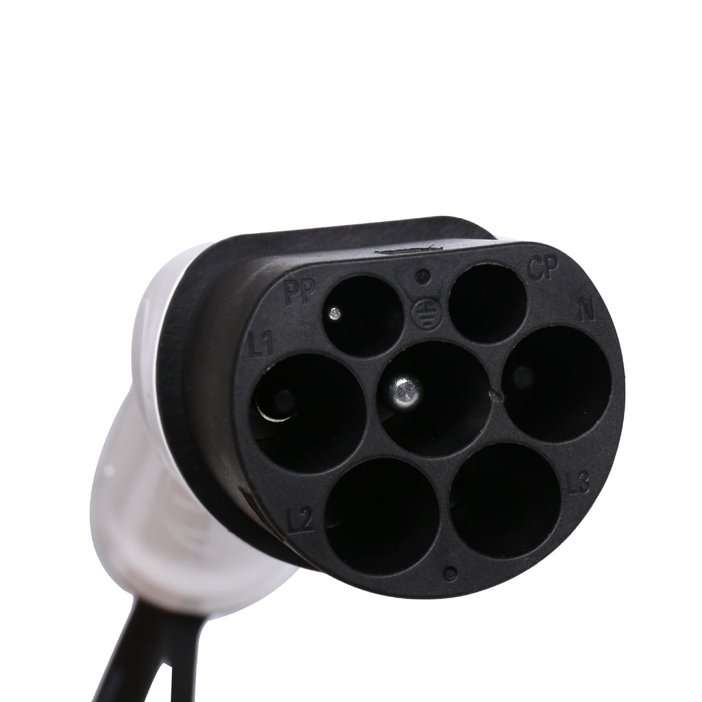 Type 2 to Type 2 EV Charging Cable 22kW/32A 16ft | 3-Phase | Premium Copper | IP54 | 2-Year Warranty