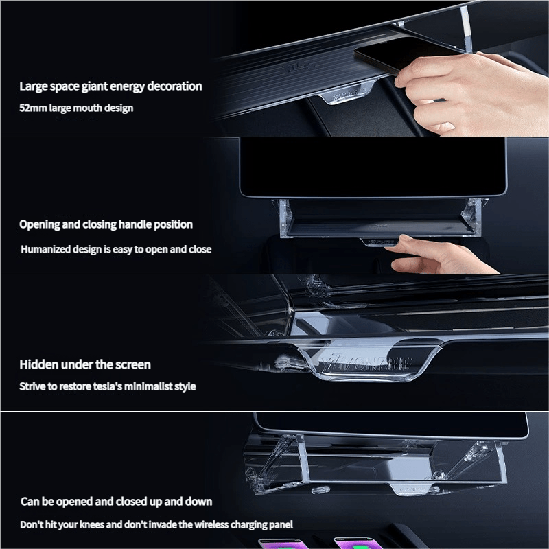 Under Screen Storage Organizer for Model Y Juniper & Model 3 Highland | TESERY