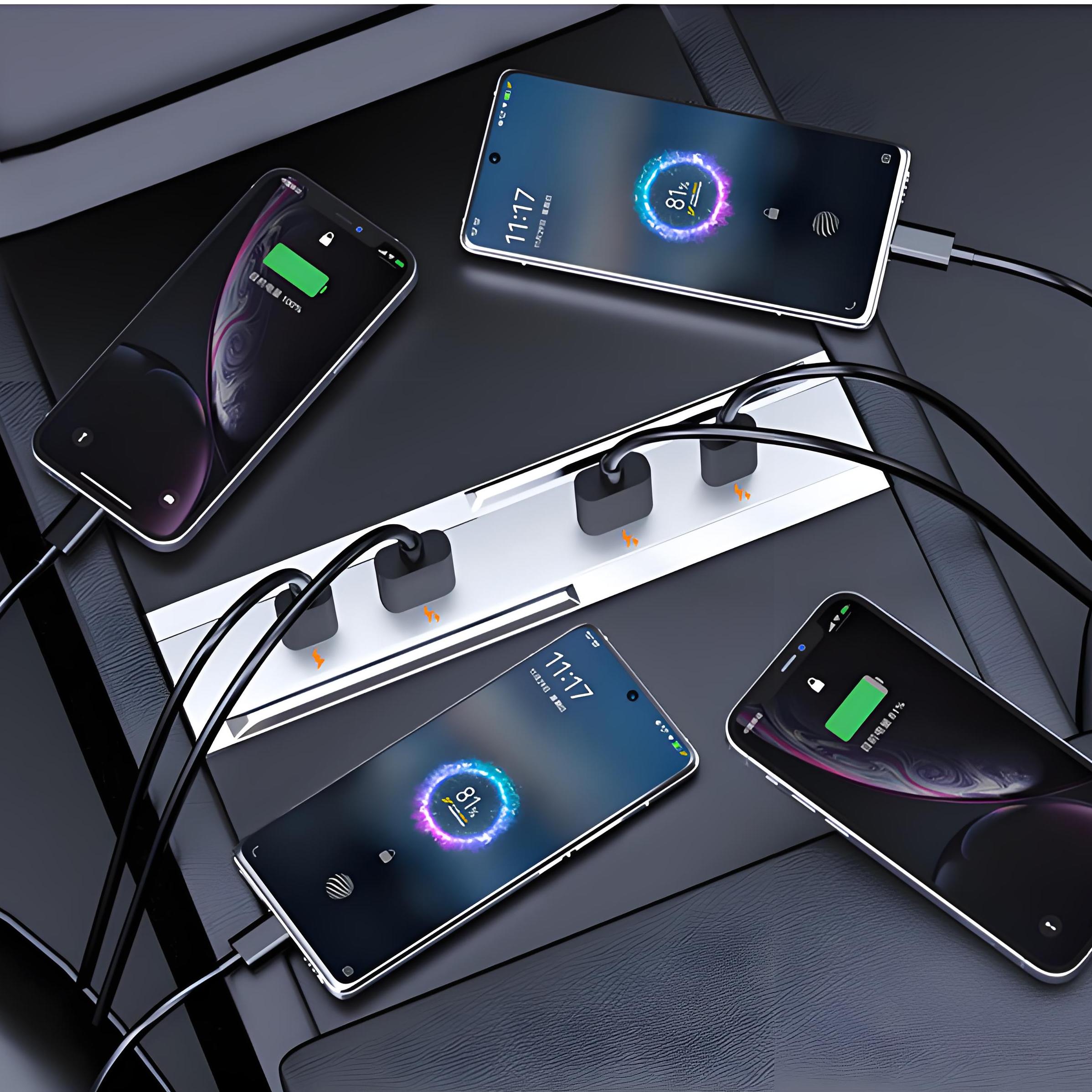 65W USB Hub for Model 3 Highland/Model Y Juniper | Dual USB-C + Dual USB-A | Fast Charging