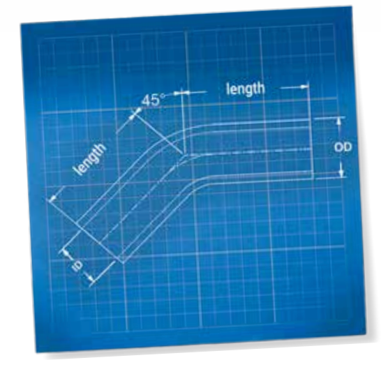 Titanium Elbow 45° Mandrel Bend - 1.2mm WT - 1.5D - Grade 2