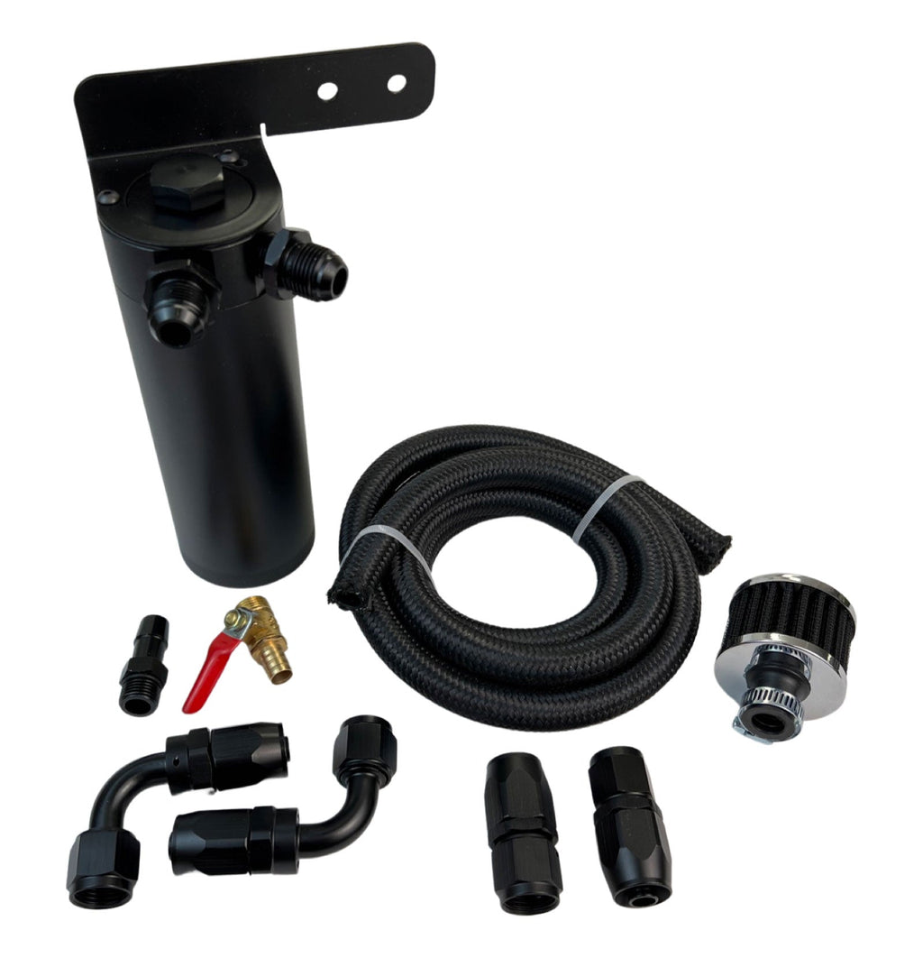 Universal Oil Catch Can XL 2Port -6AN + Mounting Bracket Kit + Filter 7.50z